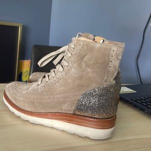 Office of Angela Scott “Mr. Harrison Boot” size 38 tan metallic color